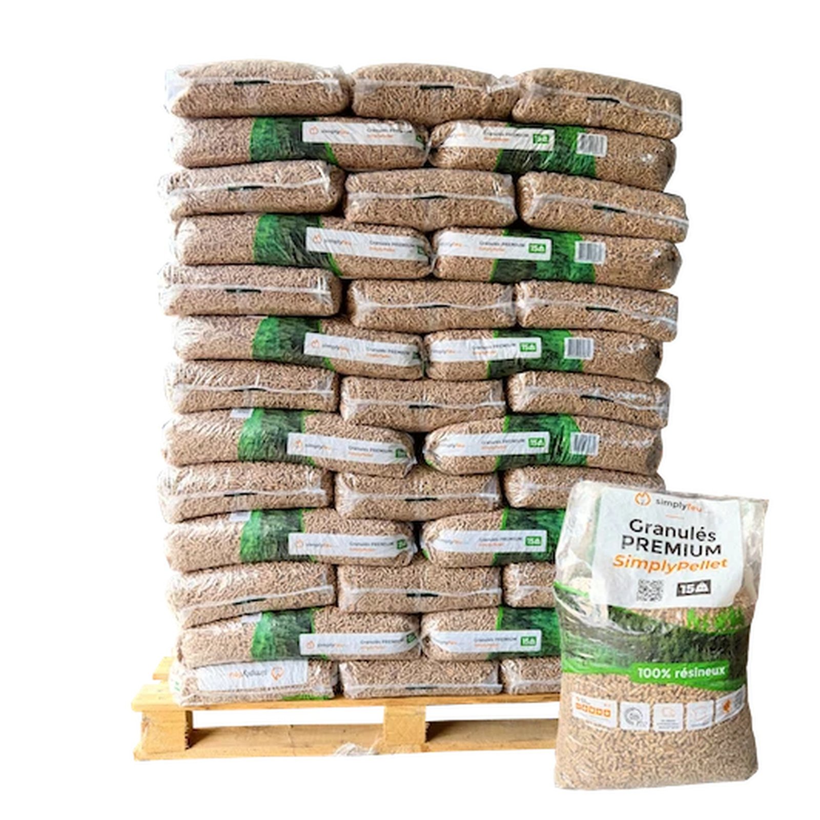 Granulés de bois Premium SimplyPellet – 65 sacs